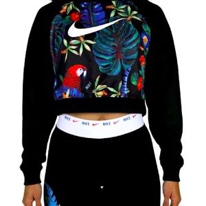 Cropped Tropical Print Limited Edition Nike Sweatshirt